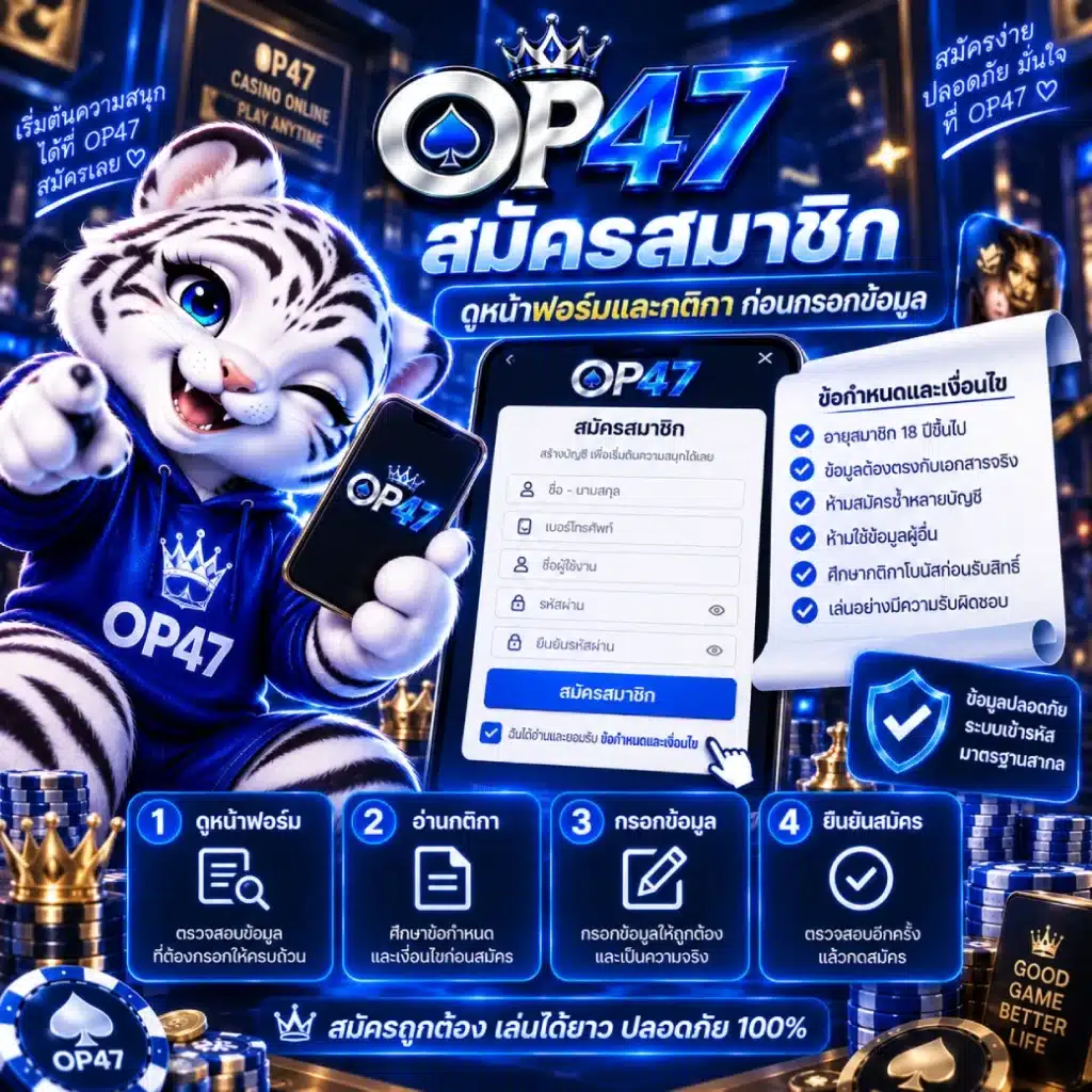 OP47 สมัครสมาชิก ดูหน้าฟอร์มและกติกาก่อนกรอกข้อมูล